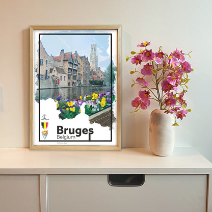 Bruges Belgium Travel Poster