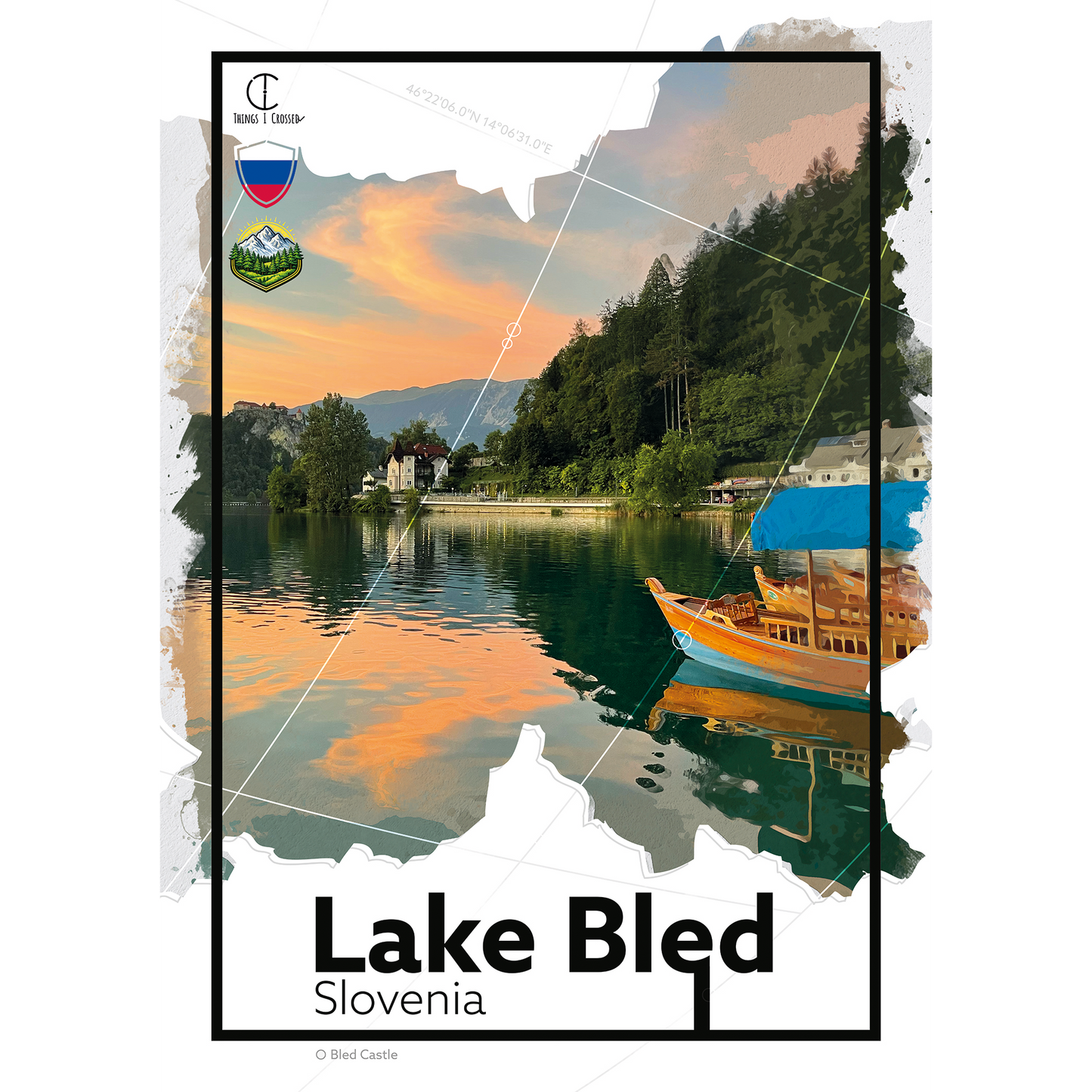 Lake Bled Slovenia Travel Poster
